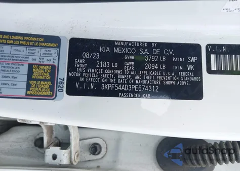 2023 Kia Forte Gt-Line from USA, damaged, VIN 3KPF54AD3PE674312